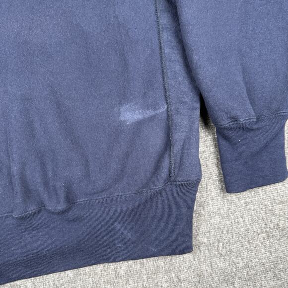 Vintage Champion Sweatshirt Men’s M Blue Reverse Weave Warm Up Blank USA 80s - Picture 2 of 8